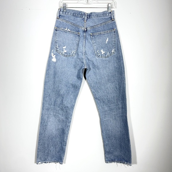 AGOLDE 90s High Rise Loose Fit Jeans Fall Out Wash Distressed Denim 26 A069C-811 - Picture 7 of 16
